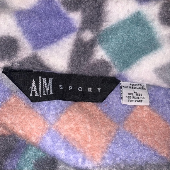 v i n t a g e :: Retro Oversized Aztec Fleece Jacket Pullover - Picture 4 of 9